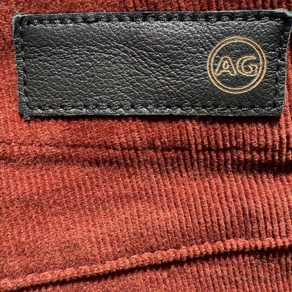 AG Jeans Paneled Quinne Crop High Rise Pleated Cropped Kick Flare Rich Crimson - Picture 8 of 8